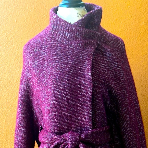 Cop. Copine “Yakitori” Wrap Coat In Aubergin Size 36 New Without Tags! - Picture 11 of 12